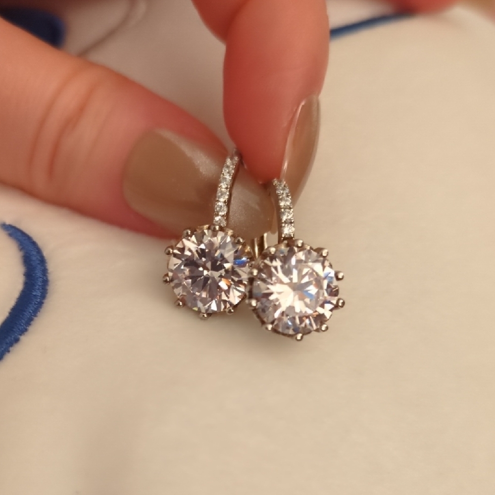 Elegant Silver Crystal Earrings